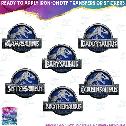 (s244-C15-4) Blue Family Dinosaur