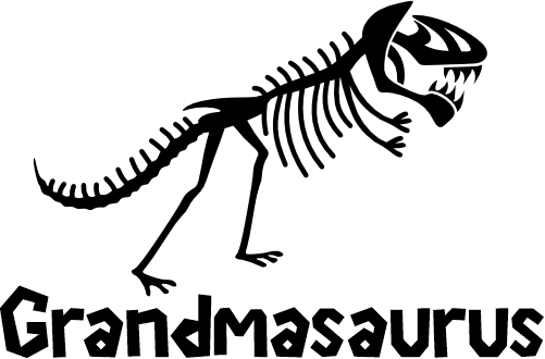 (244-07-J1) T-Rex Skelton Fossil Saurus Family Custom Text