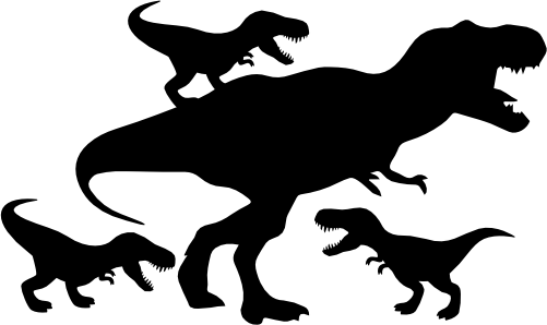 (244-01-3L) T-Rex Dinosaur Family