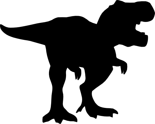 (s244-1-1A) Dinosaur Dino Silhouette