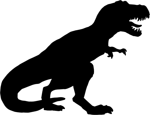 (s244-1-3A) Dinosaur Dino Silhouette