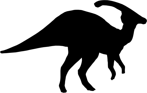 (s244-1-1B) Dinosaur Dino Silhouette