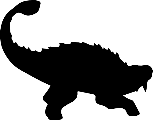 (s244-1-2B) Dinosaur Dino Silhouette