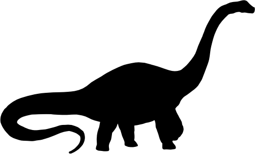 (s244-1-3B) Dinosaur Dino Silhouette