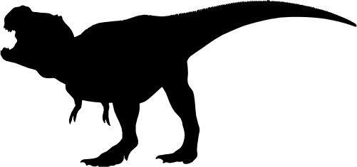 (s244-1-1C) Dinosaur Dino Silhouette