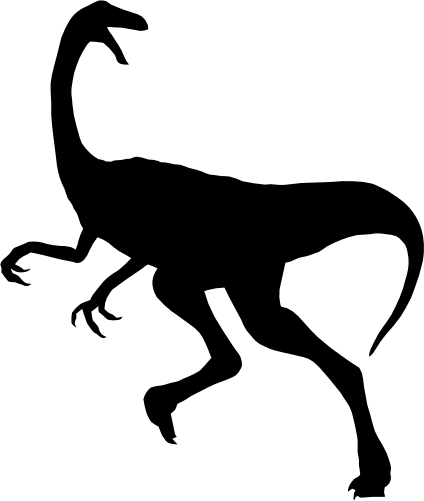 (s244-1-2C) Dinosaur Dino Silhouette