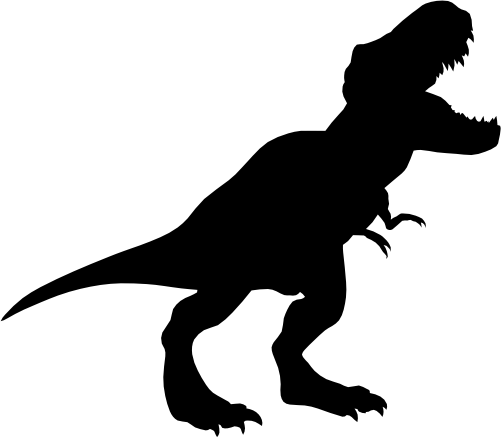 (s244-1-3C) Dinosaur Dino Silhouette