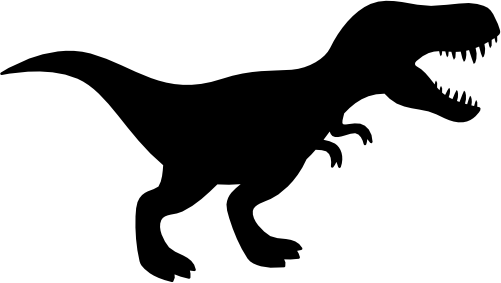 (s244-1-3D) Dinosaur Dino Silhouette