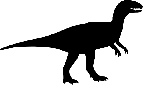 (s244-1-1E) Dinosaur Dino Silhouette