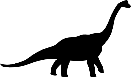 (s244-1-1F) Dinosaur Dino Silhouette