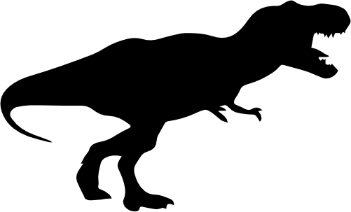 (s244-1-2F) Dinosaur Dino Silhouette