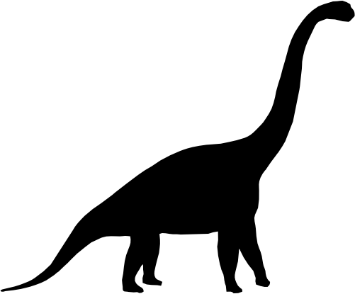 (s244-1-3F) Dinosaur Dino Silhouette