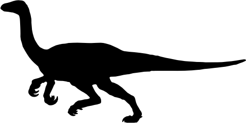 (s244-1-1G) Dinosaur Dino Silhouette