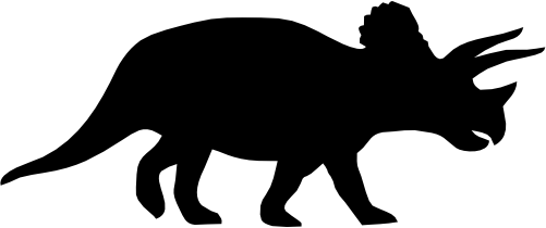 (s244-1-3G) Dinosaur Dino Silhouette