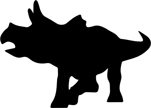(s244-1-2I) Dinosaur Dino Silhouette