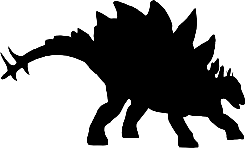 (s244-1-2J) Dinosaur Dino Silhouette