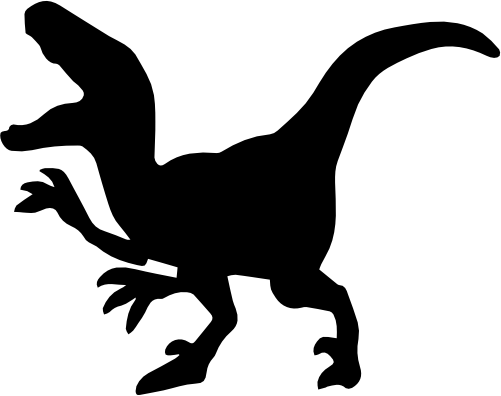 (s244-1-2K) Dinosaur Dino Silhouette