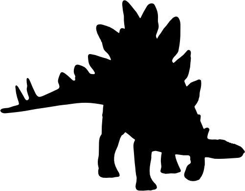 (s244-1-1L) Dinosaur Dino Silhouette