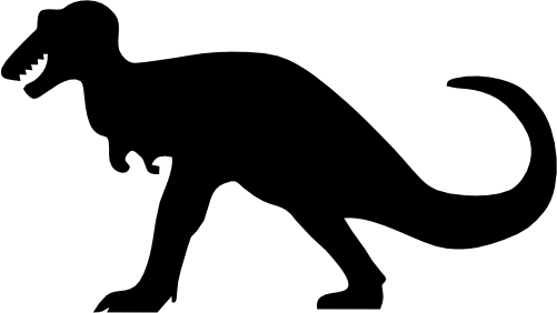 (s244-1-2O) Dinosaur Dino Silhouette