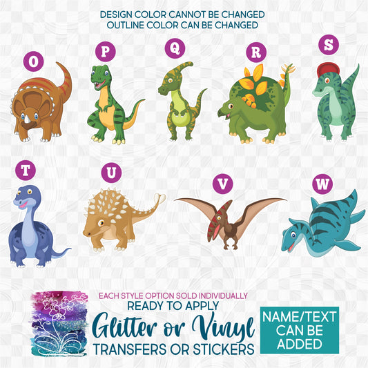 SBS-244-3 Cartoon Animals Dinosaurs Dino Made-to-Order Iron-On Transfer or Sticker