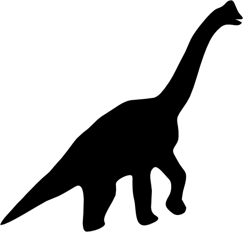 (s244-1-2P) Dinosaur Dino Silhouette