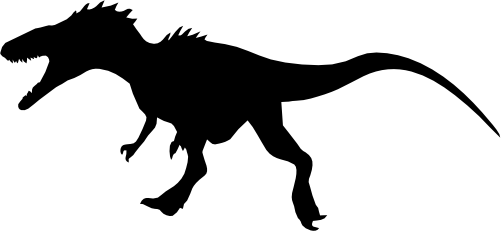 (s244-1-2Q) Dinosaur Dino Silhouette