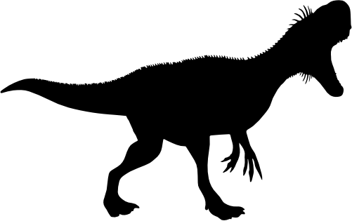 (s244-1-1R) Dinosaur Dino Silhouette