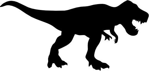 (s244-1-2R) Dinosaur Dino Silhouette