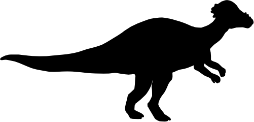 (s244-1-2S) Dinosaur Dino Silhouette