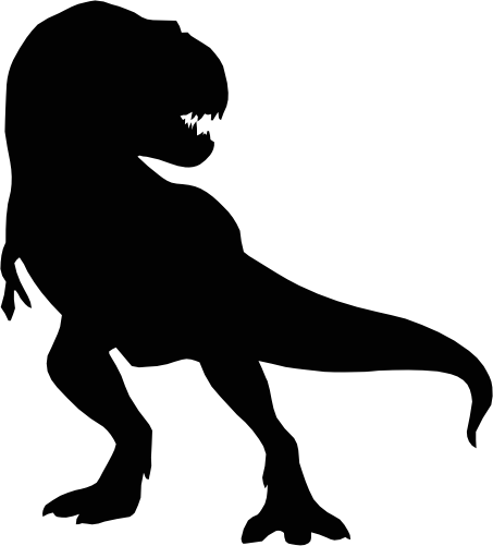 (s244-1-1U) Dinosaur Dino Silhouette