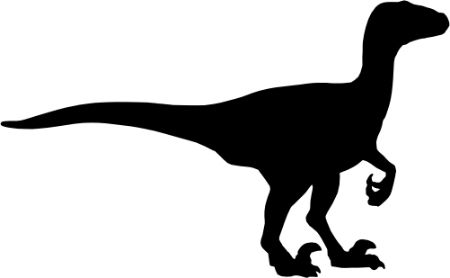 (s244-1-2U) Dinosaur Dino Silhouette