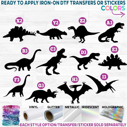 (s244-1) Dinosaurs Dinosaur d Silhouette