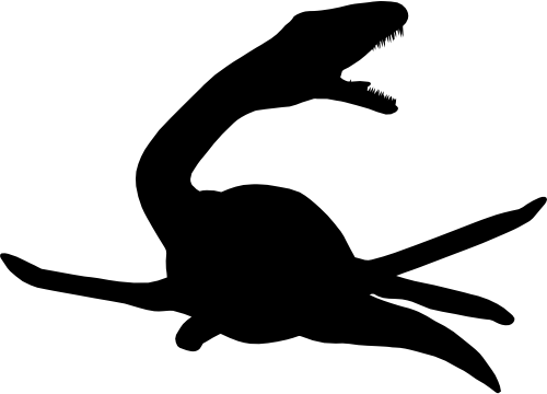 (s244-1-1W) Dinosaur Dino Silhouette