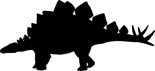 (s244-1-2X) Dinosaur Dino Silhouette