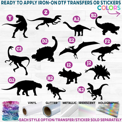 (s244-1) Dinosaurs Dinosaur d Printed Heat Transfer or Sticker