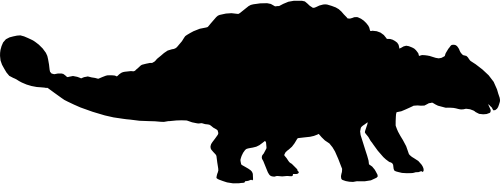 (s244-1-2Y) Dinosaur Dino Silhouette