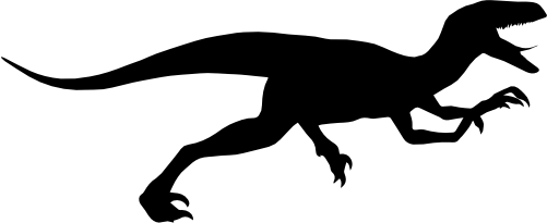 (s244-1-1Z) Dinosaur Dino Silhouette