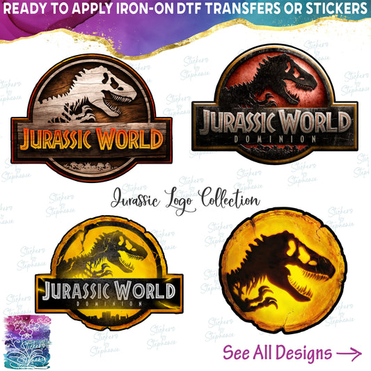 (s244) Dinosaur Full Color Illustrated Designs 5 Style Options