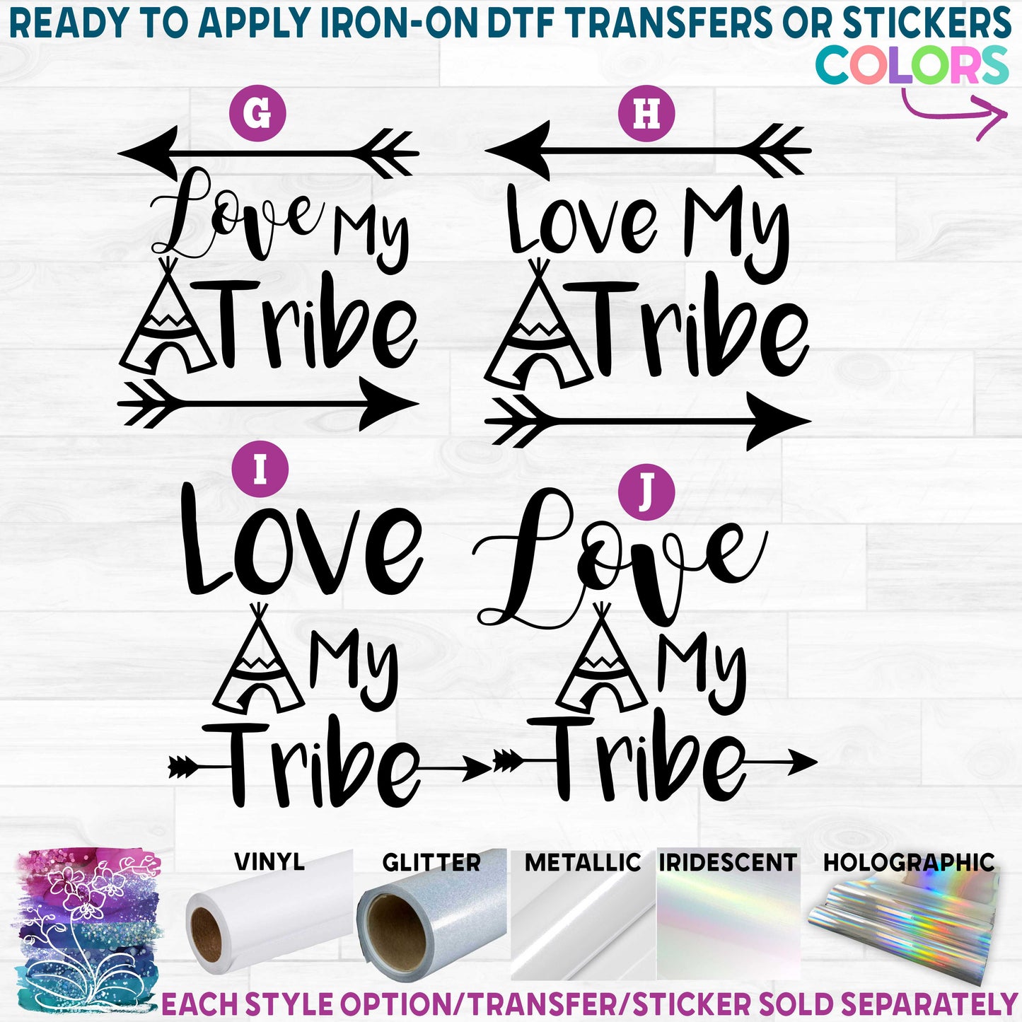 (s247) Love my Tribe Printed Heat Transfer or Sticker