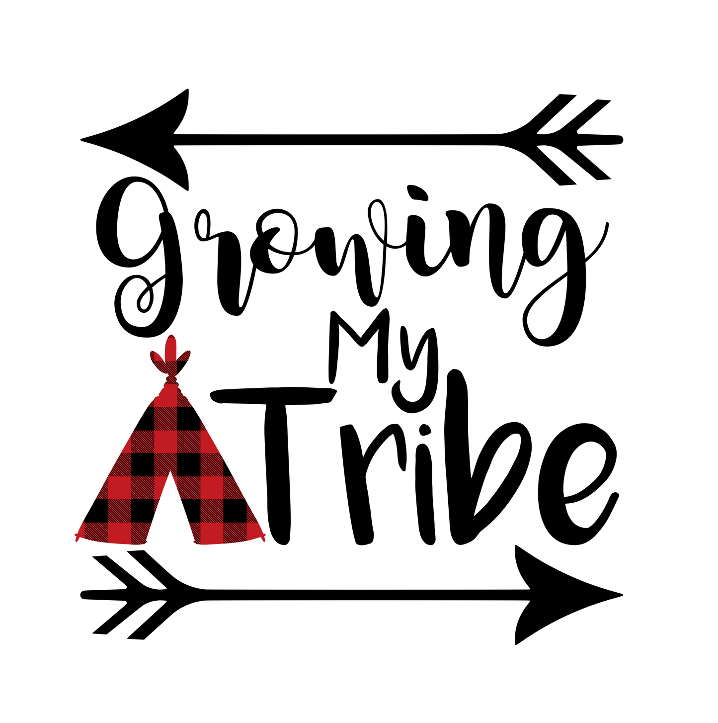 (s247) Love my Tribe, Chief of my Tribe Buffalo Plaid Teepee