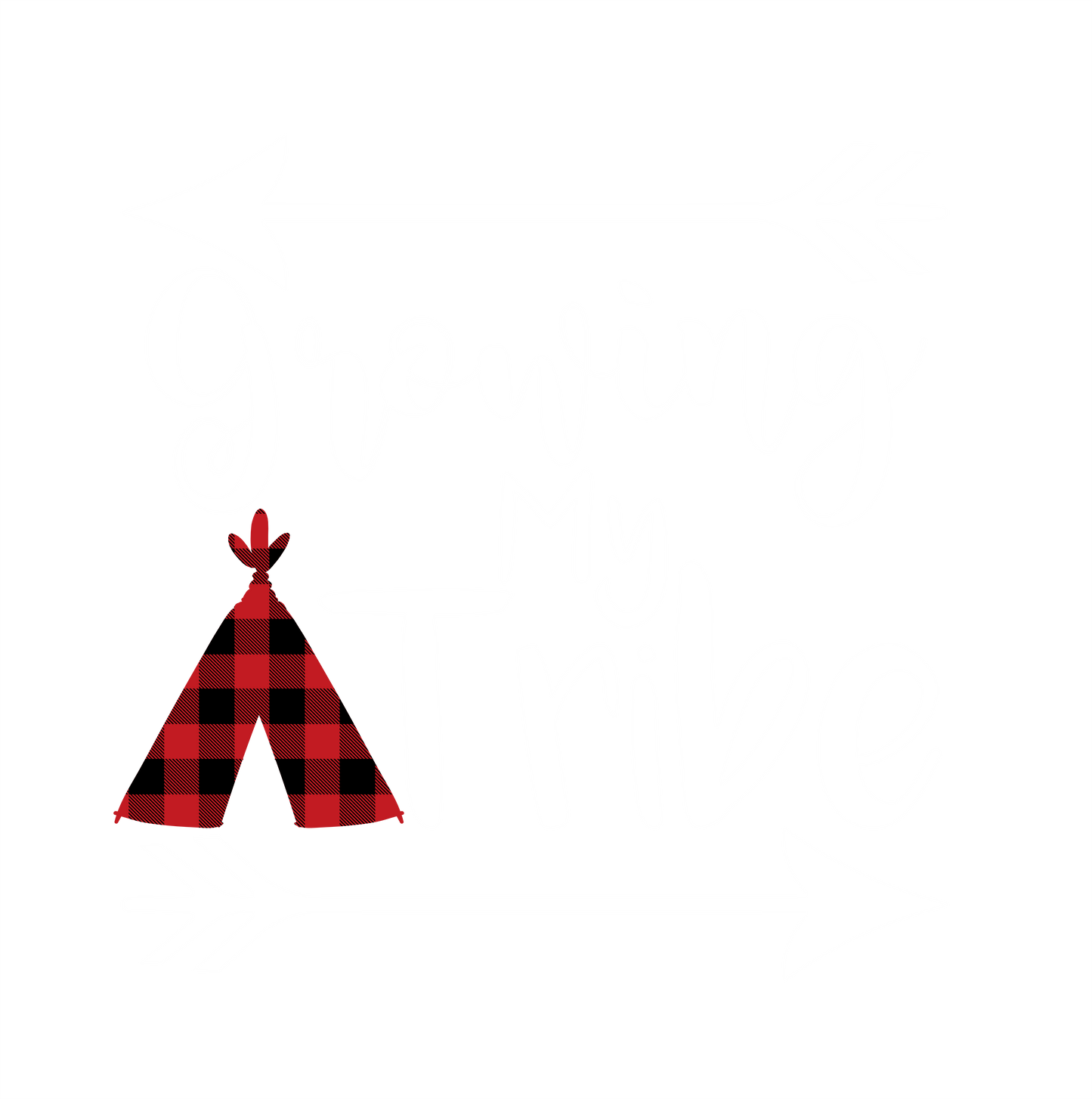 (s247) Love my Tribe, Chief of my Tribe Buffalo Plaid Teepee