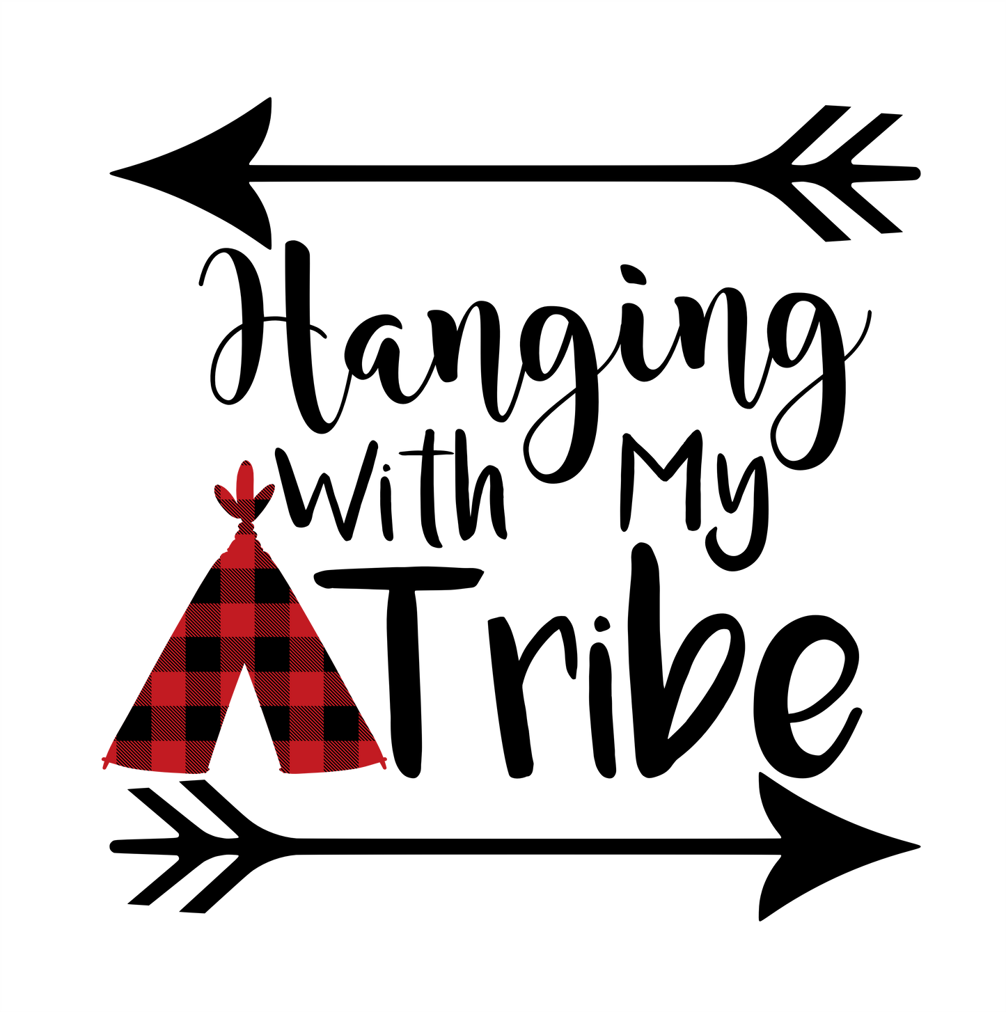 (s247) Love my Tribe, Chief of my Tribe Buffalo Plaid Teepee