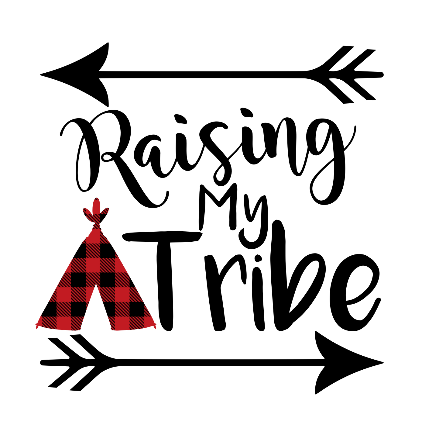 (s247) Love my Tribe, Chief of my Tribe Buffalo Plaid Teepee