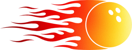 (248-01-S) Bowling Ball Flame Flames Flaming Iron-On Transfer