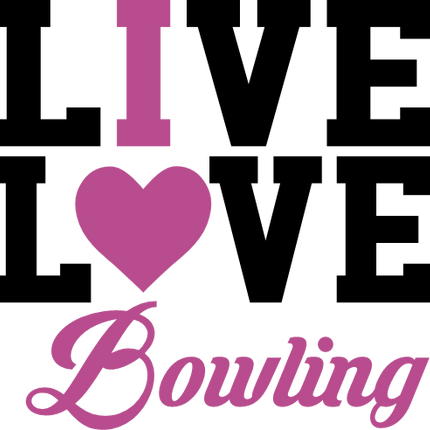 (248-03-1N) Live Love Bowling I Heart Iron-On Transfer
