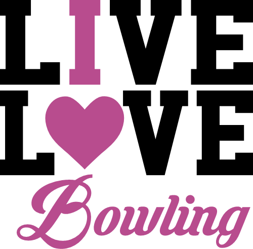 (248-03-1N) Live Love Bowling I Heart Iron-On Transfer