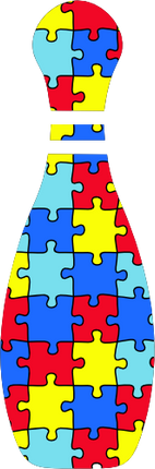 (s248-1-M) Autism Puzzle Bowling Ball Pin Pins