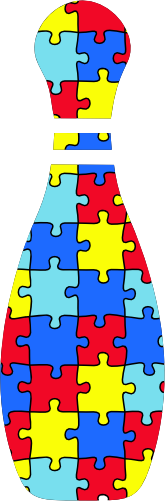 (s248-1-M) Autism Puzzle Bowling Ball Pin Pins