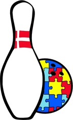 (s248-1-O) Autism Puzzle Bowling Ball Pin Pins