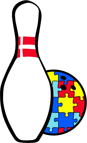 (s248-1-O) Autism Puzzle Bowling Ball Pin Pins